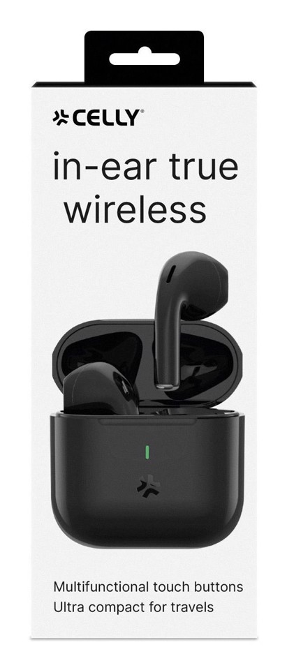 Celly COMPACTBK cuffia e auricolare Wireless In-ear Musica e Chiamate USB tipo-C Nero