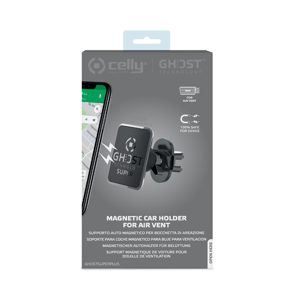 Celly Ghost Super Plus Supporto passivo Telefono cellulare/smartphone Nero