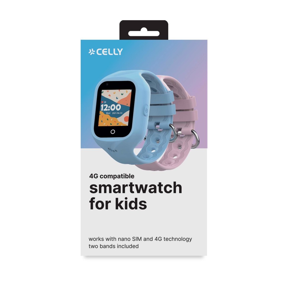 Celly KIDSWATCH4G smartwatch e orologio sportivo 3,56 cm (1.4") Digitale Touch screen 4G Nero GPS (satellitare)