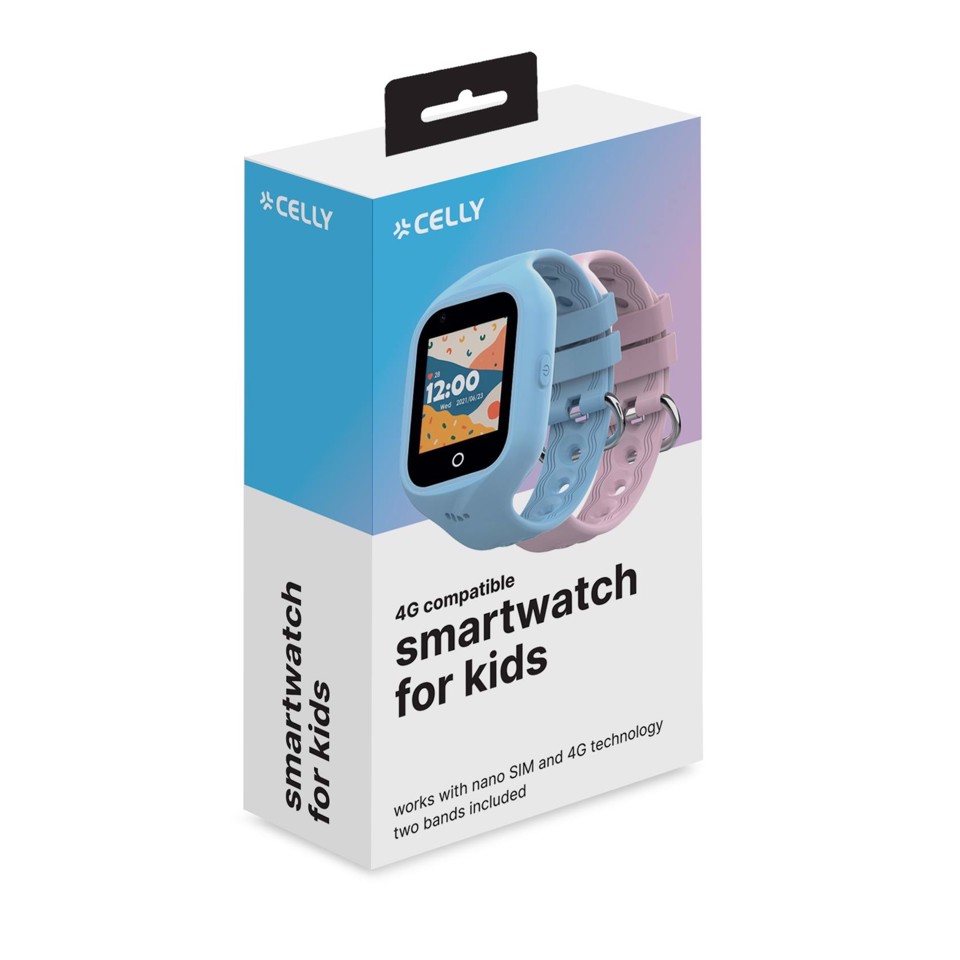 Celly KIDSWATCH4G smartwatch e orologio sportivo 3,56 cm (1.4") Digitale Touch screen 4G Nero GPS (satellitare)