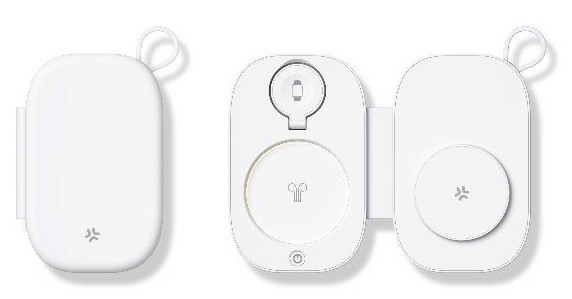 Celly MAGPOCKET3IN1WH Caricabatterie per dispositivi mobili Cuffie, Smartphone, Orologio intelligente Bianco USB Carica wireless Ricarica rapida Interno