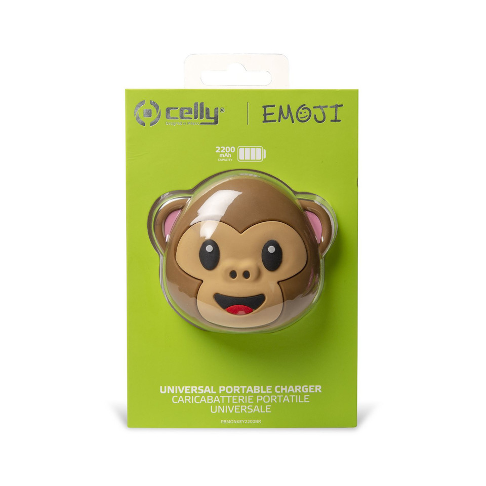 Celly MONKEY 2200 [EMOJI] batteria portatile Ioni di Litio 2200 mAh Marrone