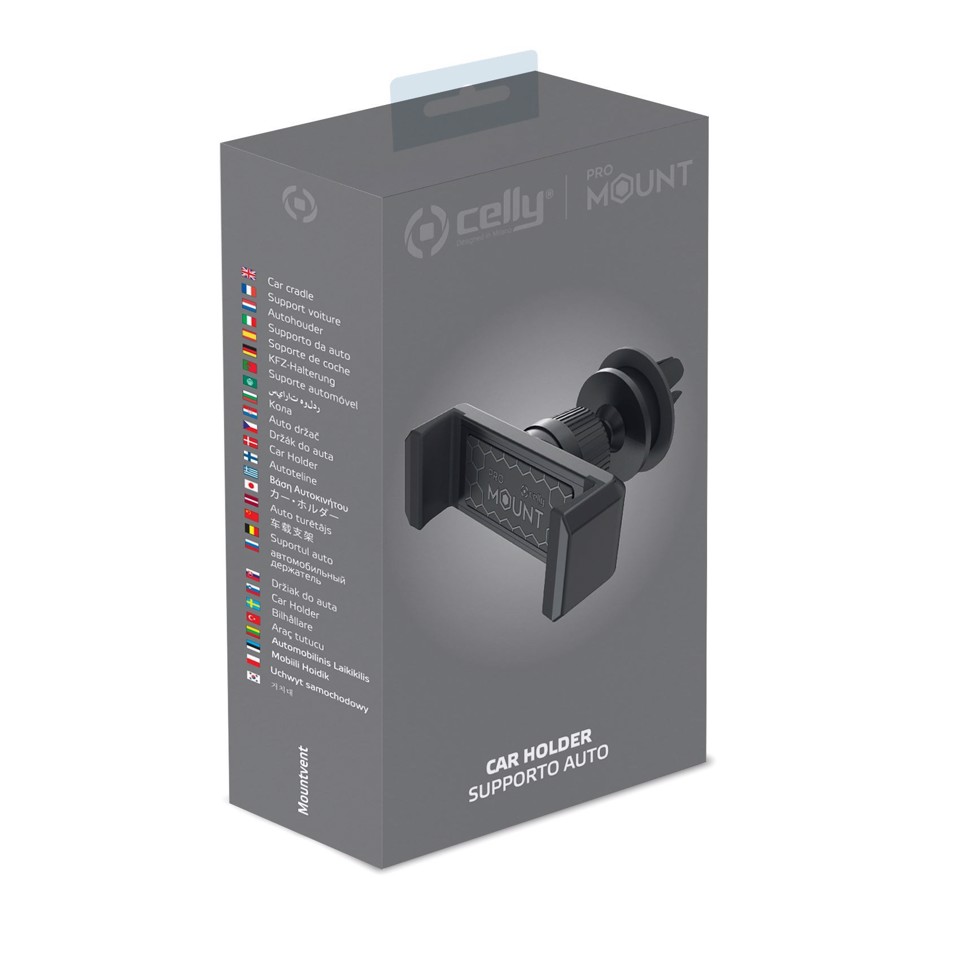 Celly MOUNTVENTBK supporto per personal communication Supporto passivo Telefono cellulare/smartphone Nero