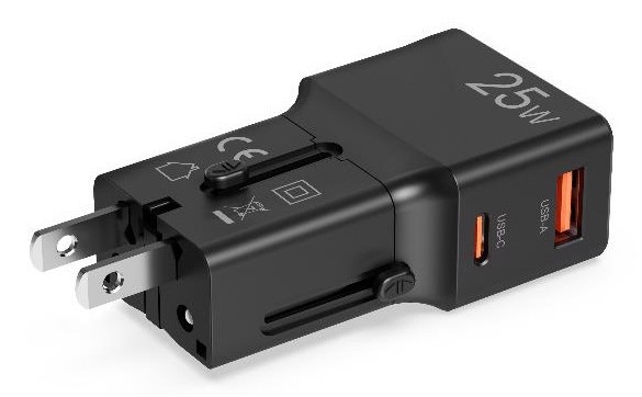 Celly MULTIPLUGSL25W Caricabatterie per dispositivi mobili Cuffie, Smartphone, Tablet Nero AC Ricarica rapida Interno