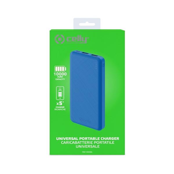 Celly PBE10000 Ioni di Litio 10000 mAh Blu