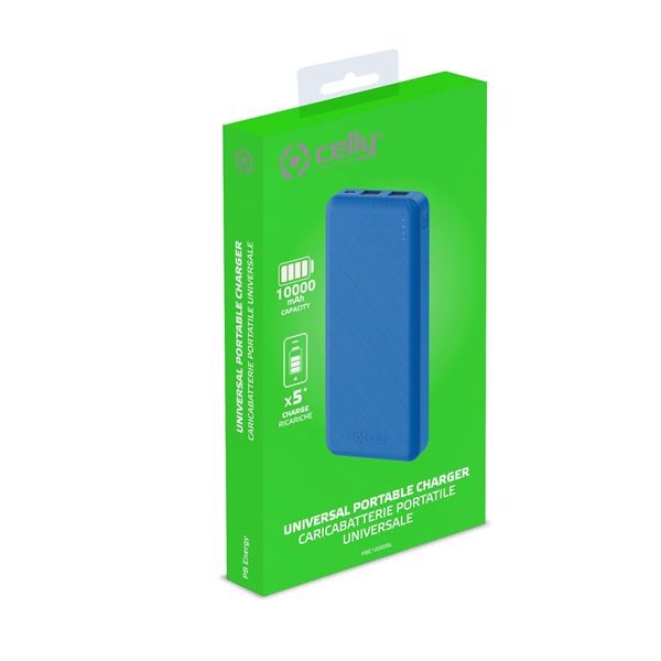 Celly PBE10000 Ioni di Litio 10000 mAh Blu