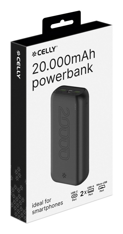Celly PBE20000CBK batteria portatile Ioni di Litio 20000 mAh Nero