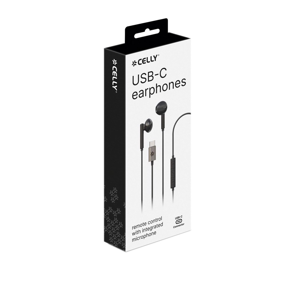 Celly UP1100TYPEC Cuffie Cablato In-ear Musica e Chiamate USB tipo-C Nero