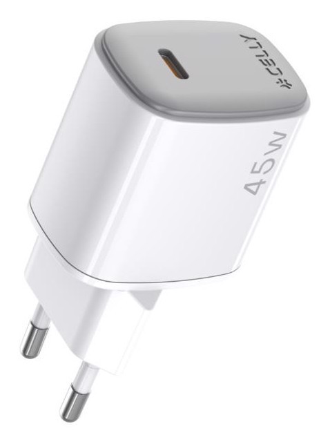 Celly UPTC1USBC45WWH Caricabatterie per dispositivi mobili Smartphone, Tablet Bianco AC Ricarica rapida Interno