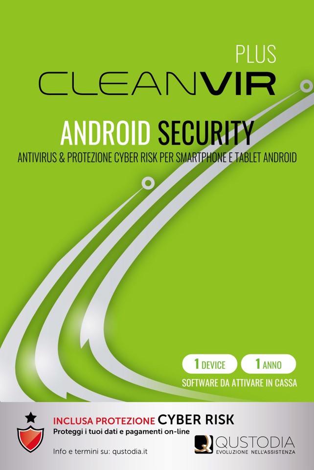 CleanVir Plus Android Security Antivirus & Polizza Cyber Risk Per Smartphone E Tablet Android