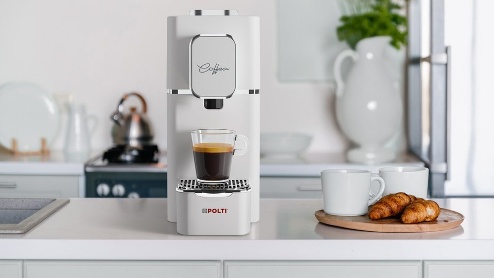 Coffea S15W, macchina da caffè a cialde E.S.E. da 44 m con espulsione automatica delle cialde nell'apposito cassetto.