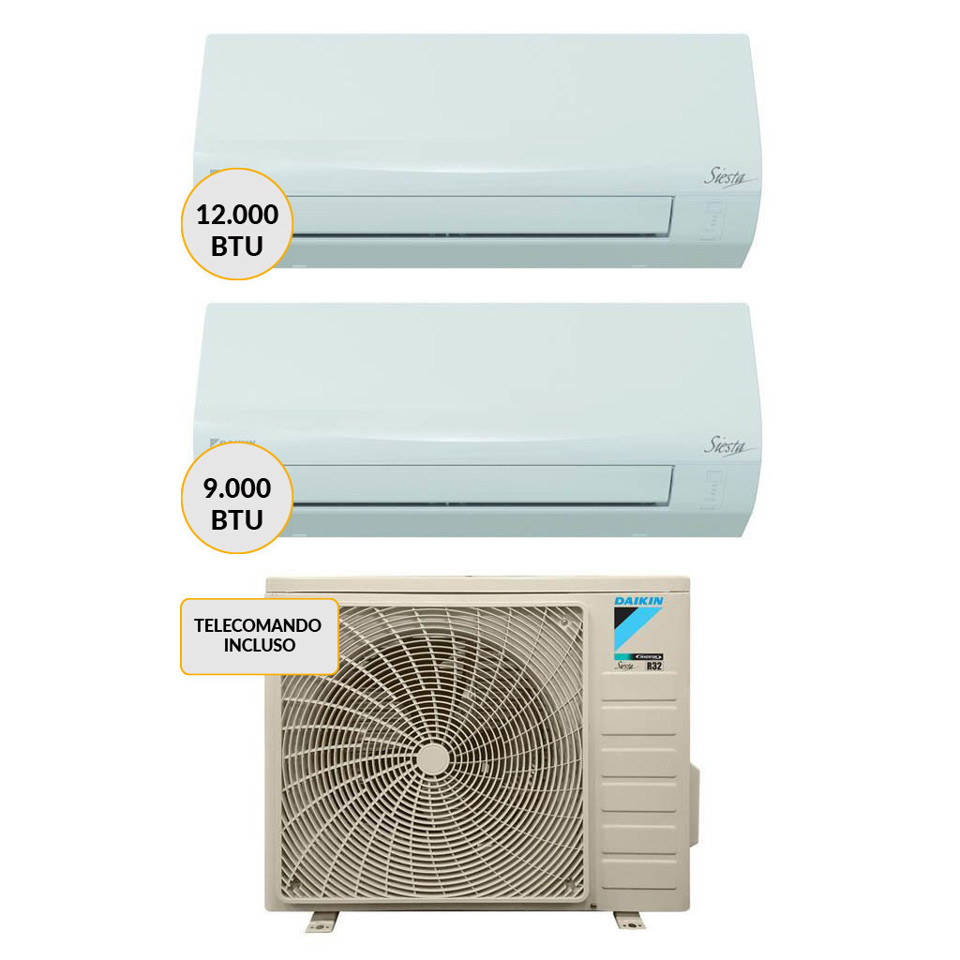 Daikin Condizionatore DUAL split 9000btu+12000btu ATXF35A + ATXF25A + 2AMXF40A Climatizzatore Fisso