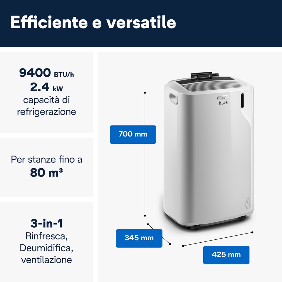 De’Longhi Climatizzatore portatile EM82 9000BTu
