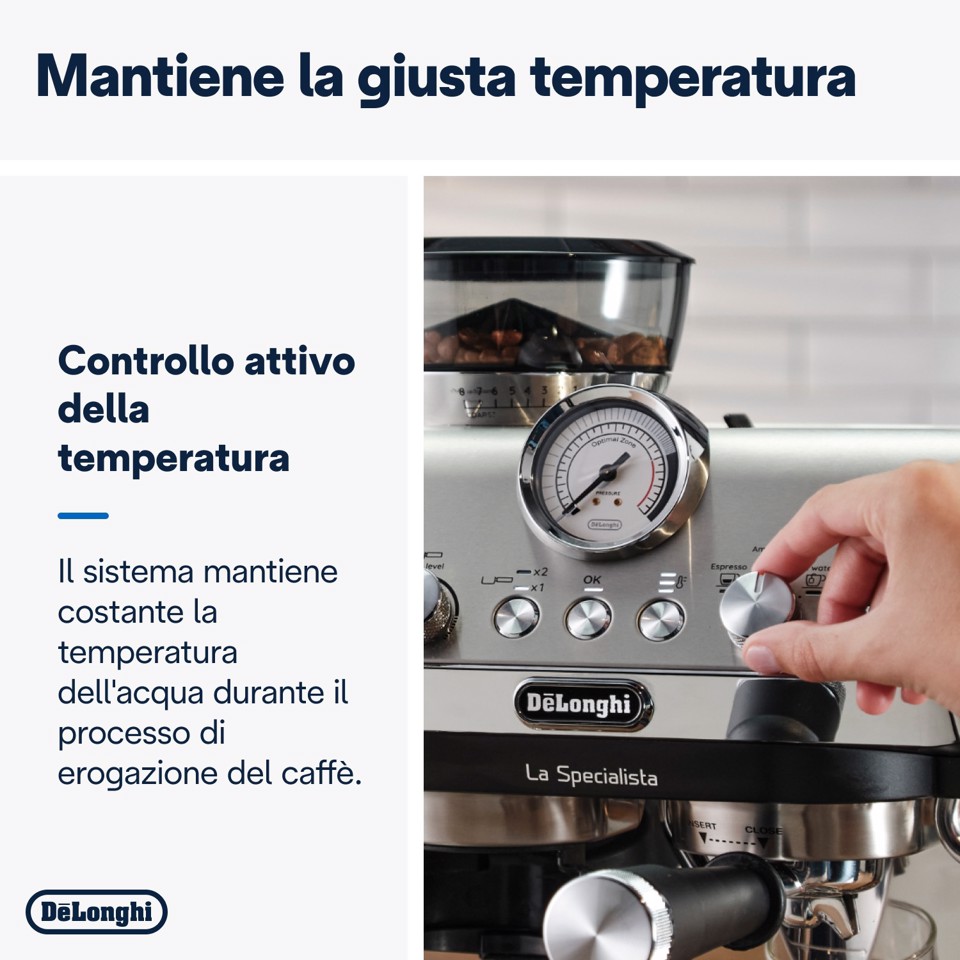 De’Longhi Dedica Arte La Specialista Arte - Macchina per Caffè in chicchi Manuale, Montalatte manuale, 1400W, Metal Black (EC9155.MB)
