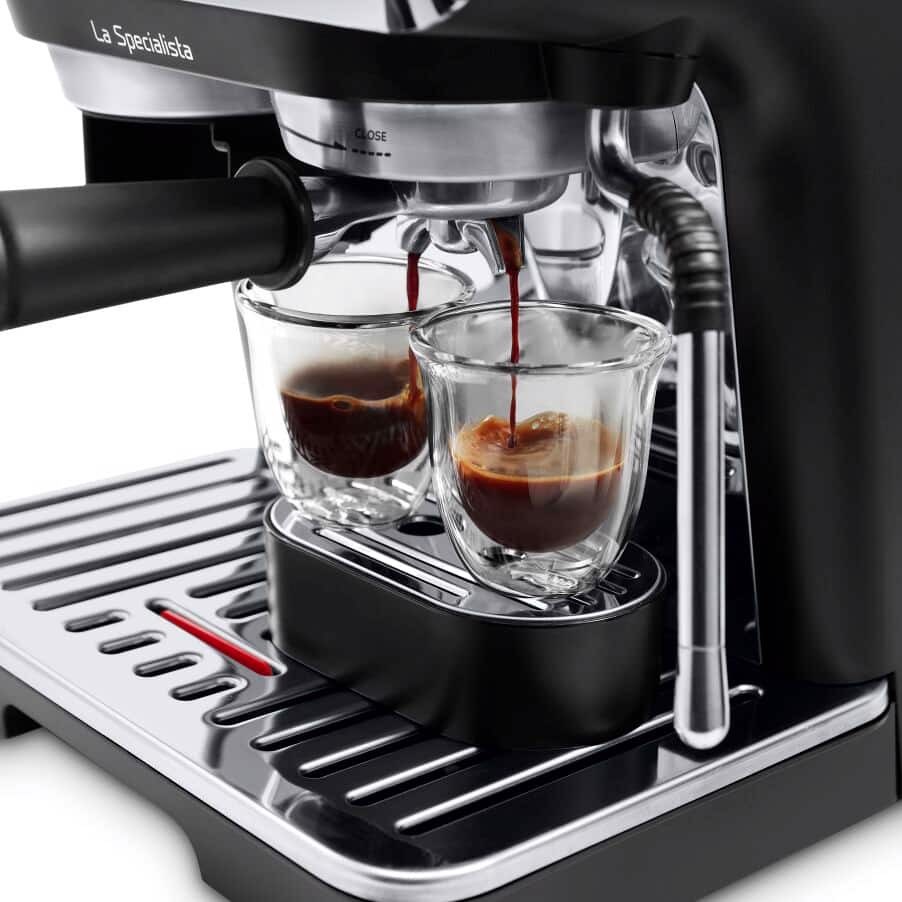 De’Longhi Dedica Arte La Specialista Arte - Macchina per Caffè in chicchi Manuale, Montalatte manuale, 1400W, Metal Black (EC9155.MB)