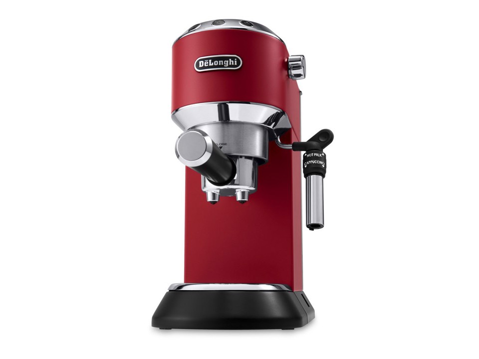 De’Longhi Dedica Style Dedica EC685.R Macchina da Caffè Manuale Espresso e Cappuccino, Compatibile con Polvere o Cialde E.S.E., Spegnimento Automatico, Serbatoio Estraibile 1.1L, 1450W, 15bar, Rosso