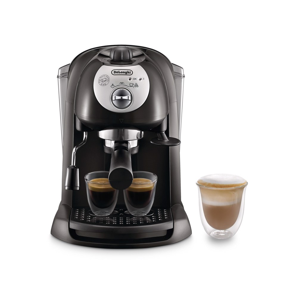 De’Longhi EC201CD.B - Macchina da Caffè Manuale Espresso e Cappuccino, Polvere e Cialde E.S.E., 1L, 1100W, Nero