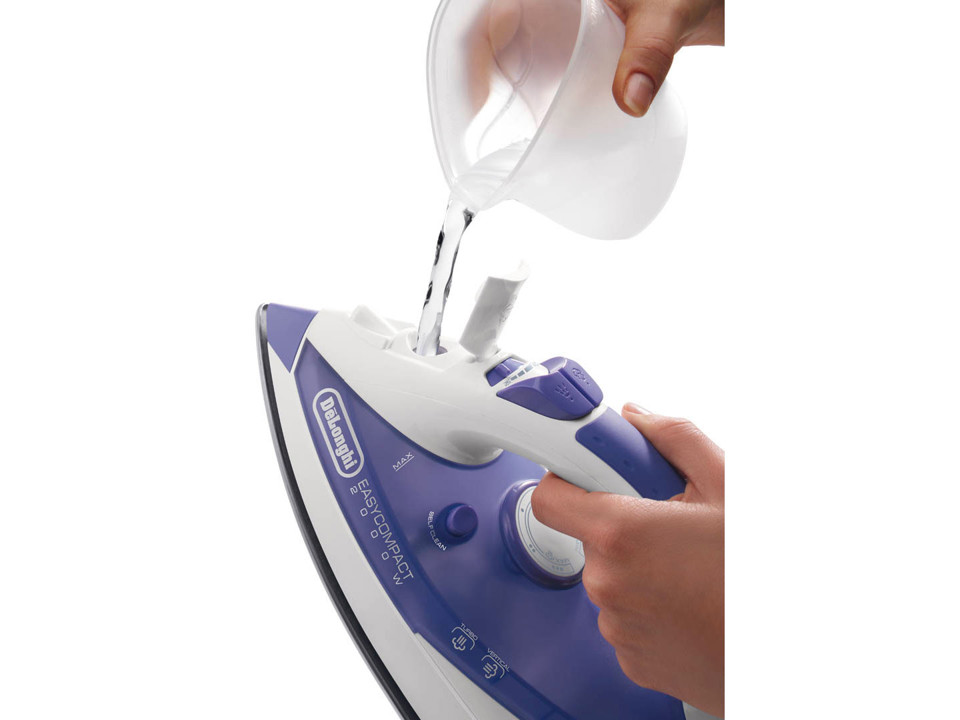 DeLonghi FXK20 Ferro da stiro a secco e a vapore Acciaio inossidabile 2000 W Viola, Bianco