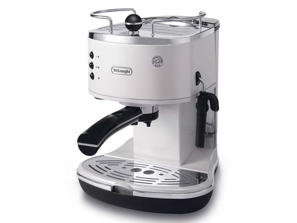 De’Longhi ICONA ECO311.W Macchina da Caffè Manuale Espresso e Cappuccino, Compatibile con Polvere o Cialde E.S.E., Spegnimento Automatico, Serbatoio Estraibile da 1.4L, Potenza 1100W, Bianco