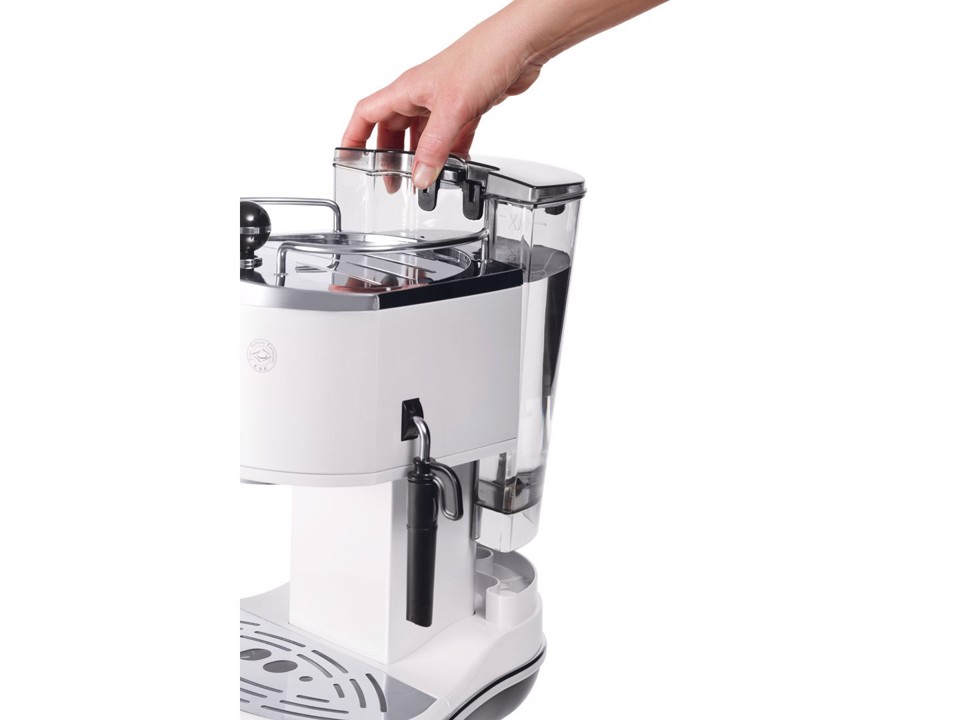 De’Longhi ICONA ECO311.W Macchina da Caffè Manuale Espresso e Cappuccino, Compatibile con Polvere o Cialde E.S.E., Spegnimento Automatico, Serbatoio Estraibile da 1.4L, Potenza 1100W, Bianco