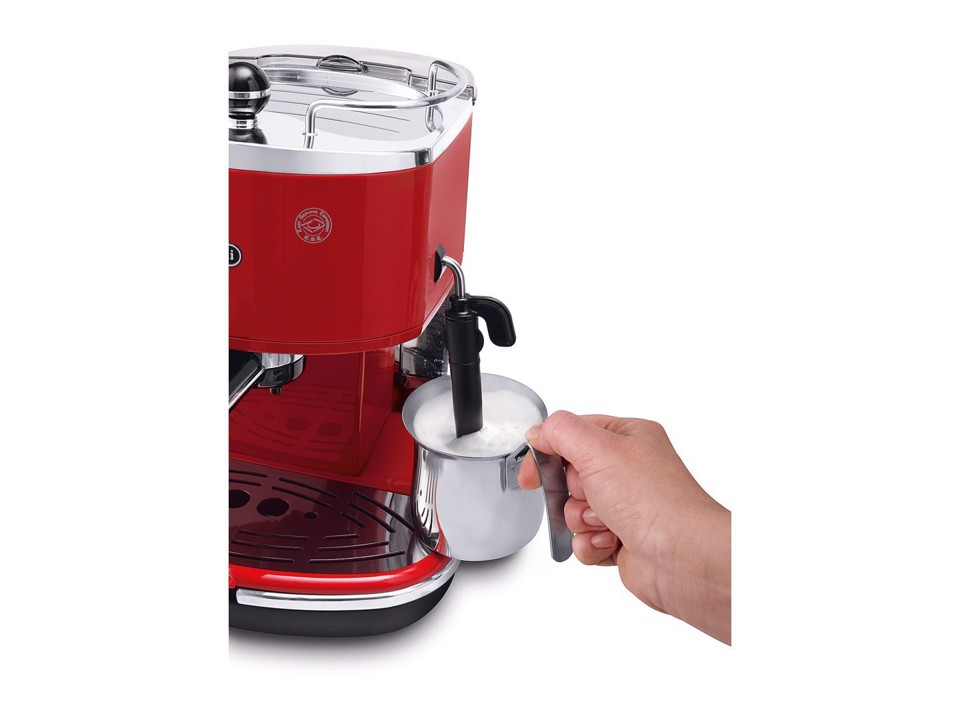 De’Longhi ICONA - Macchina da Caffè Manuale Espresso e Cappuccino, Polvere e Cialde ESE, 1.4L, 1100W, Rosso (ECO311.R)