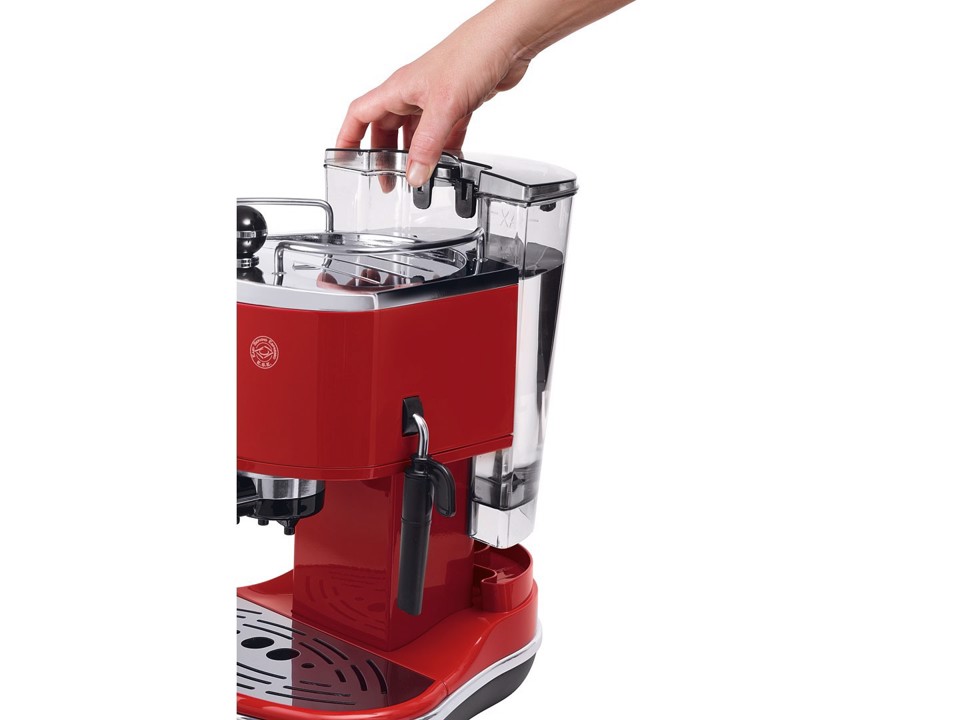 De’Longhi ICONA - Macchina da Caffè Manuale Espresso e Cappuccino, Polvere e Cialde ESE, 1.4L, 1100W, Rosso (ECO311.R)