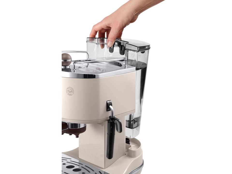 De’Longhi Icona Vintage - Macchina da Caffè Manuale Espresso e Cappuccino, Polvere e Cialde ESE,1.4L, Beige (ECOV311.BG)