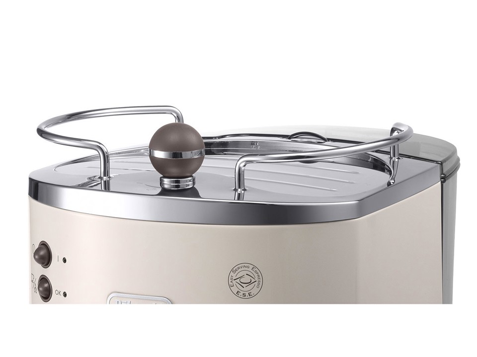 De’Longhi Icona Vintage - Macchina da Caffè Manuale Espresso e Cappuccino, Polvere e Cialde ESE,1.4L, Beige (ECOV311.BG)