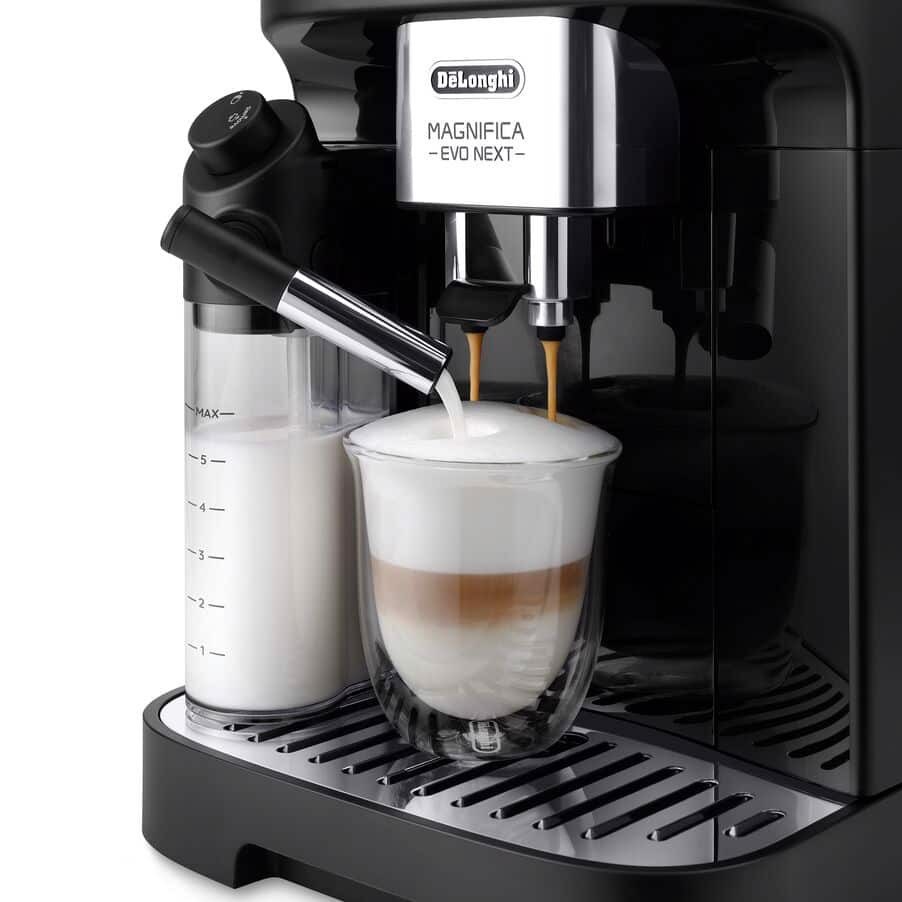 De’Longhi Magnifica Evo Next - Macchina Automatica per Caffè in Chicchi, Cappuccino, 10 Bevande, Nero (ECAM310.60.B)