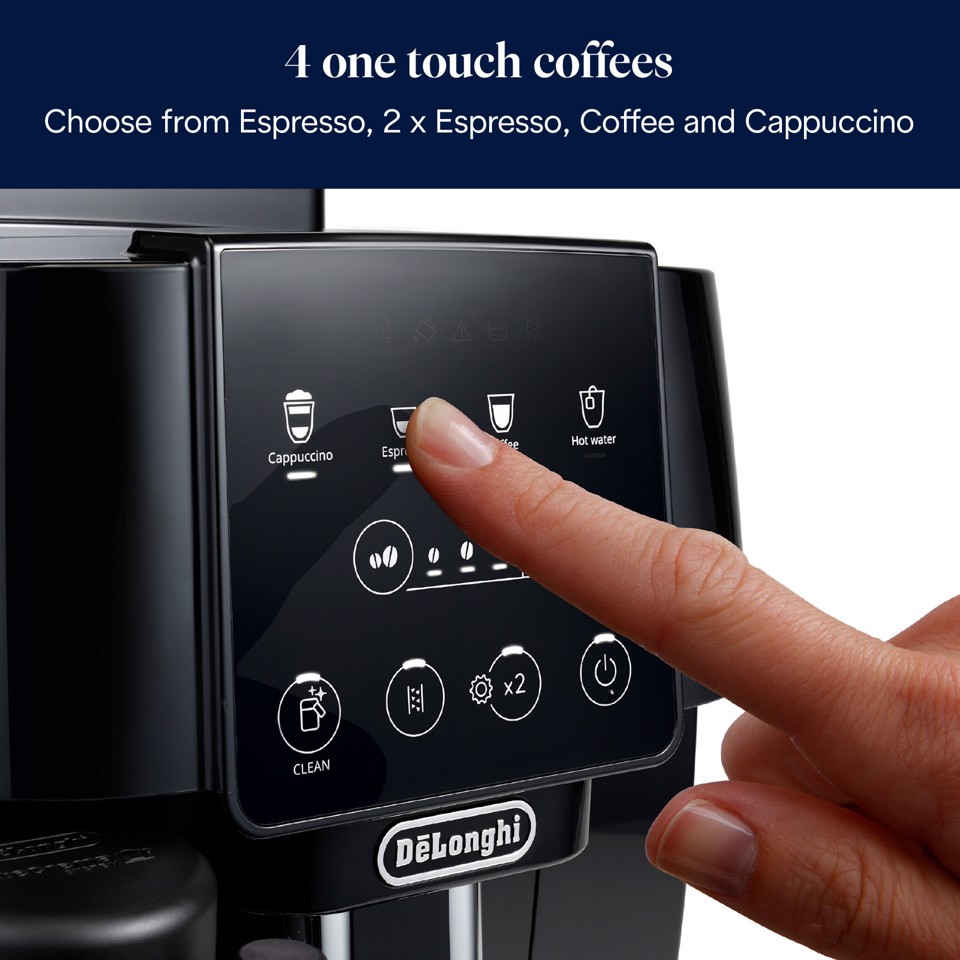 De’Longhi Magnifica Start - Macchina Automatica per Caffè in Chicchi, 4 bevande one touch, Nero (ECAM220.60.B)