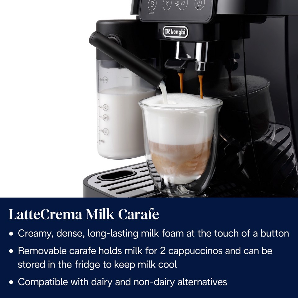 De’Longhi Magnifica Start - Macchina Automatica per Caffè in Chicchi, 4 bevande one touch, Nero (ECAM220.60.B)