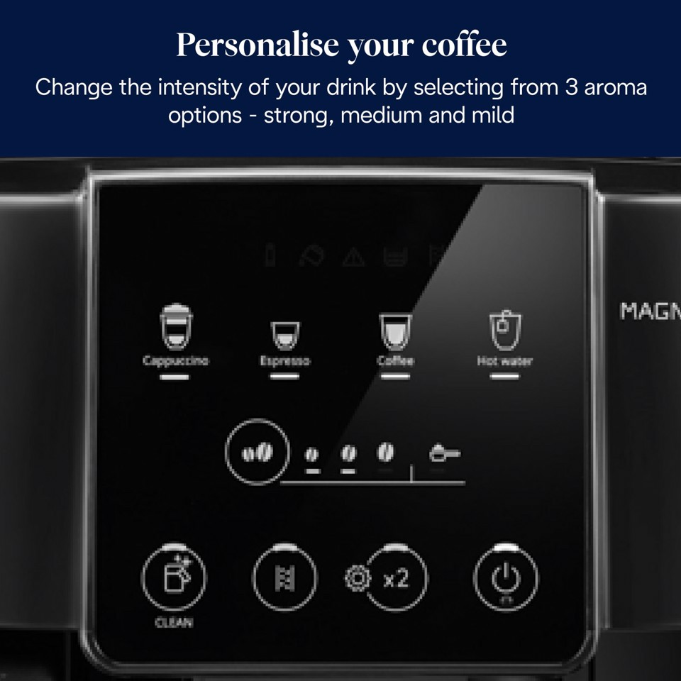 De’Longhi Magnifica Start - Macchina Automatica per Caffè in Chicchi, 4 bevande one touch, Nero (ECAM220.60.B)