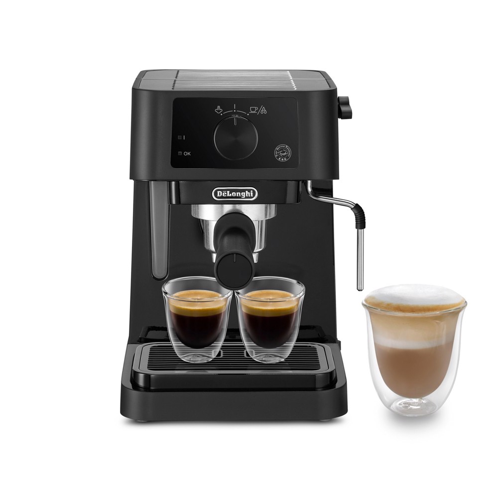 De’Longhi STILOSA - Macchina da Caffè Manuale Espresso e Cappuccino, Polvere e Cialde ESE, 1L, 1100W, Nero (EC235.BK)