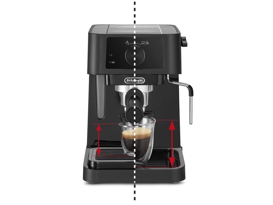 De’Longhi STILOSA - Macchina da Caffè Manuale Espresso e Cappuccino, Polvere e Cialde ESE, 1L, 1100W, Nero (EC235.BK)