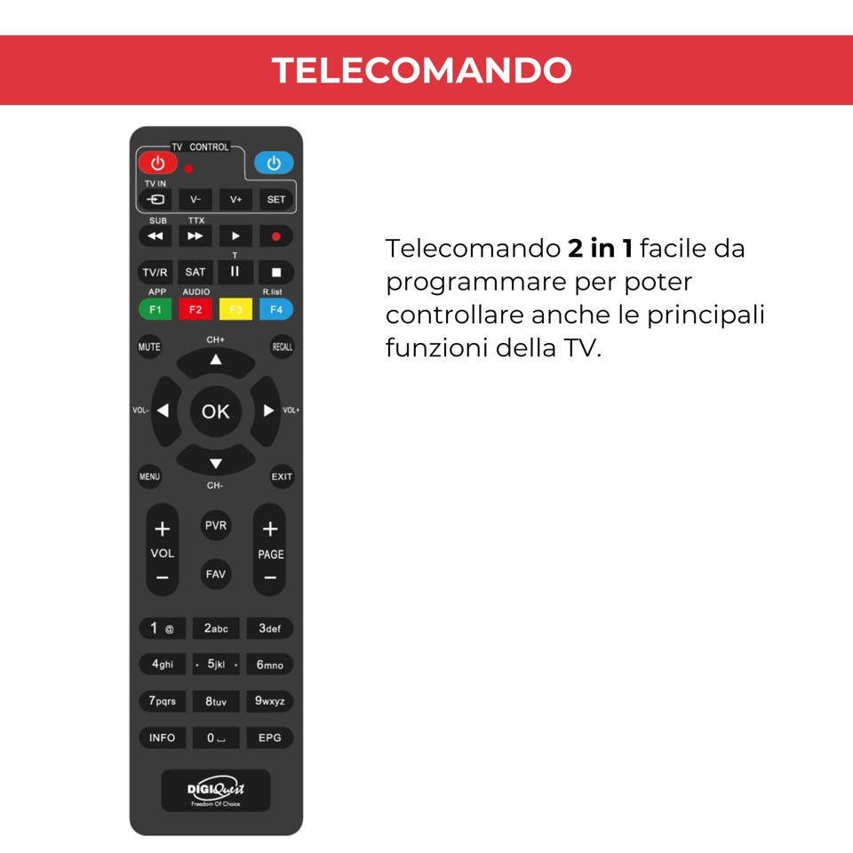 Digiquest RICD1248 set-top box TV Satellite Full HD Nero