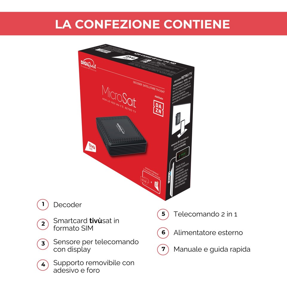 Digiquest RICD1248 set-top box TV Satellite Full HD Nero