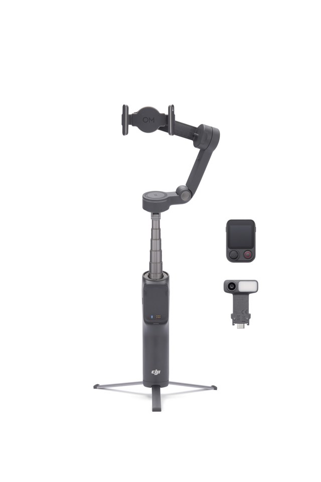DJI Osmo Mobile 8P Advanced Tracking Combo Stabilizzatore per fotocamera per smartphone Nero