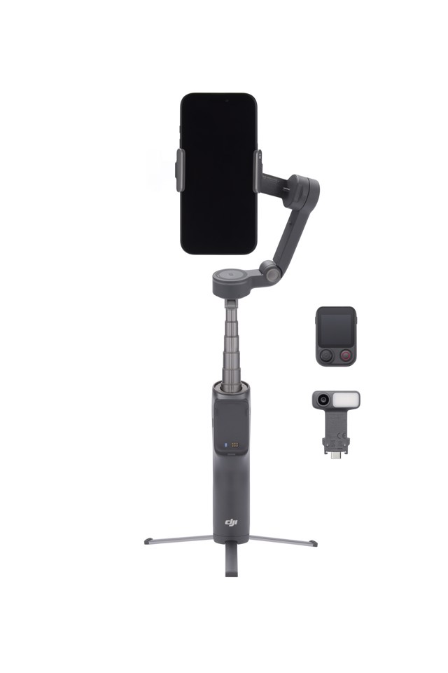 DJI Osmo Mobile 8P Advanced Tracking Combo Stabilizzatore per fotocamera per smartphone Nero