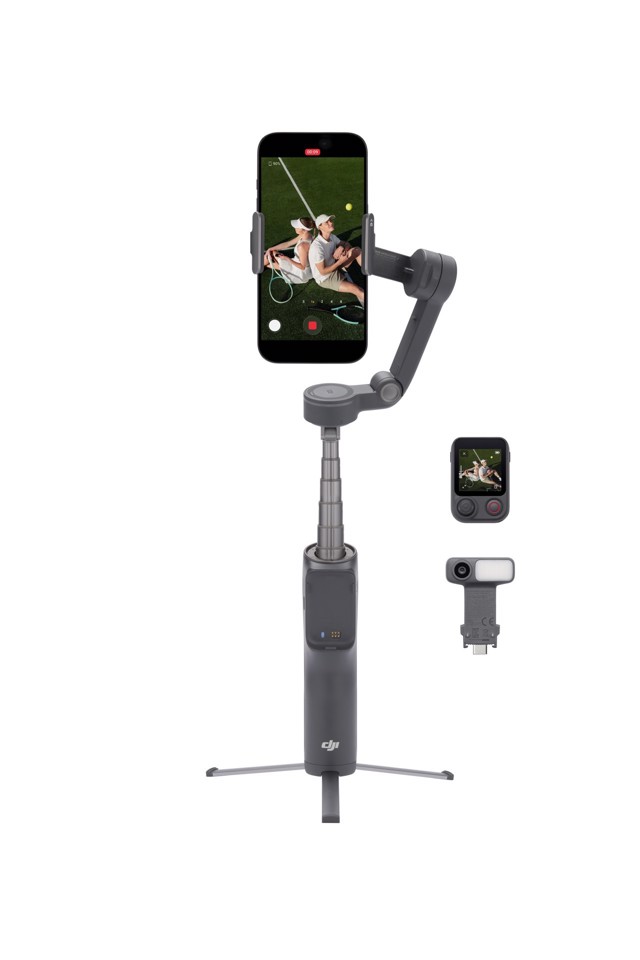 DJI Osmo Mobile 8P Advanced Tracking Combo Stabilizzatore per fotocamera per smartphone Nero