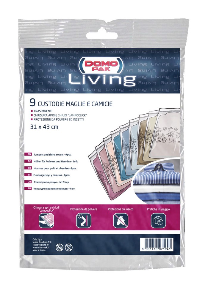 Domopak 9 Custodie Maglie e camicie
