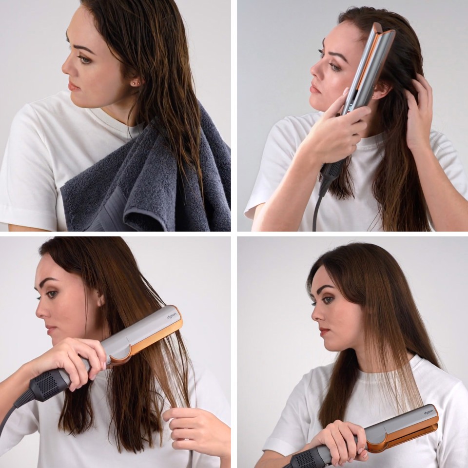 Dyson Airstrait Piastra per capelli Vapore Rosa, Rose Gold 1600 W 1,98 m