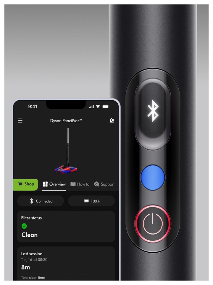 Dyson PencilVac Fluffycones Aspirapolvere elettrica Batteria Secco Senza sacchetto 0,8 L Nero, Grigio