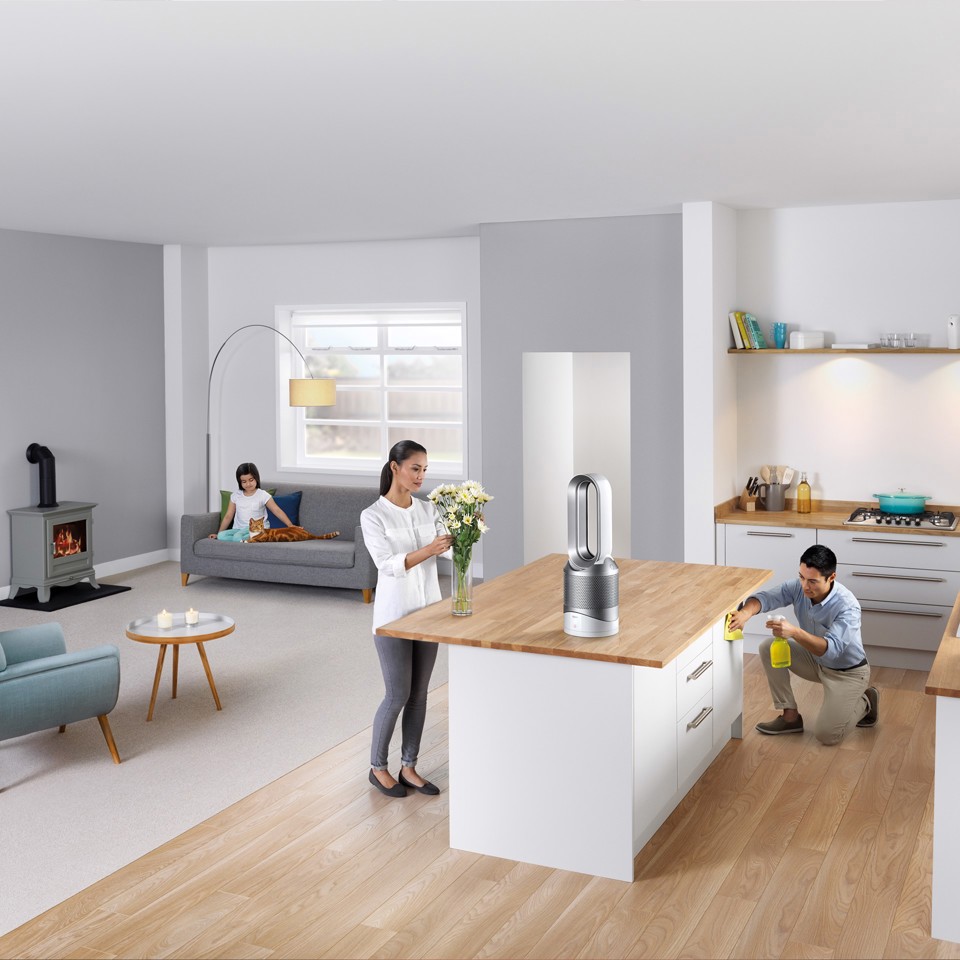 Dyson Pure Hot+ Cool 63 dB 2090 W Argento, Bianco