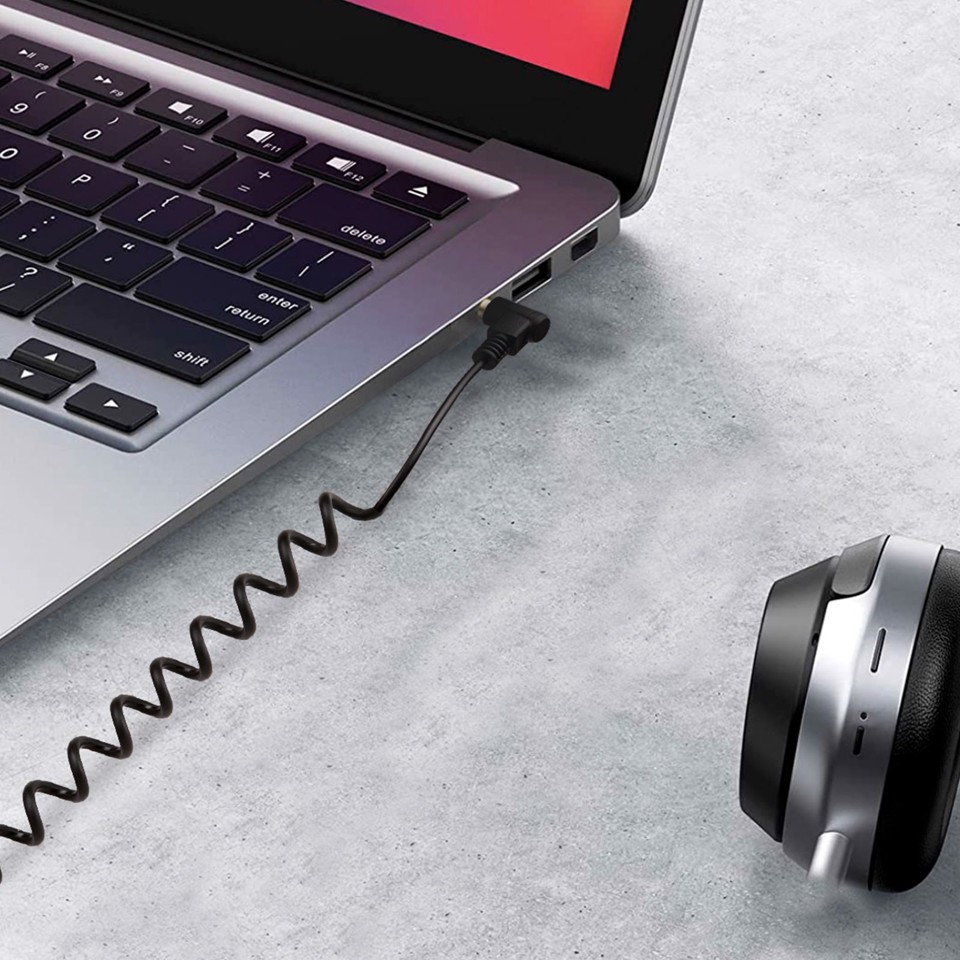 Ekon ECAJACK90SPIR075 cavo audio 0,75 m 3.5mm Nero