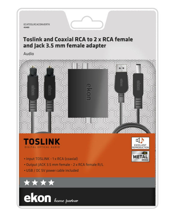 Ekon ECATOSLRCACONVERTK convertitore audio Nero