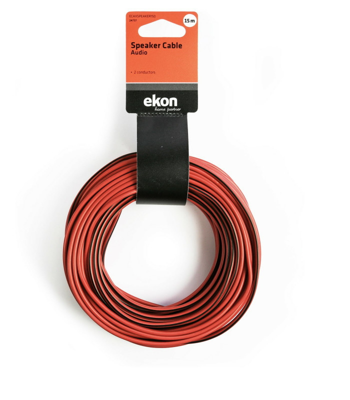 Ekon ECAXSPEAKER150 cavo audio 15 m Nero, Rosso