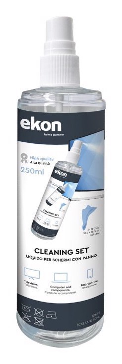 Ekon ECCLEAN250ML kit per la pulizia LCD/LED/Plasma, Telefono cellulare/smartphone Spruzzo e panno asciutto per la pulizia dell'apparecchiatura 250 ml