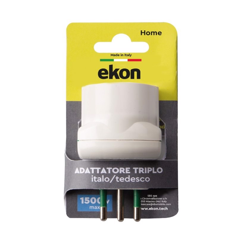 Ekon ECELADA2IT1DE16 adattatore per presa di corrente Tipo L (IT) Tipo L (IT) + Tipo F Bianco