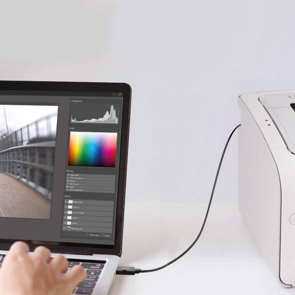 Ekon ECITUSB50ABMMG cavo USB USB 2.0 5 m USB A USB B Nero