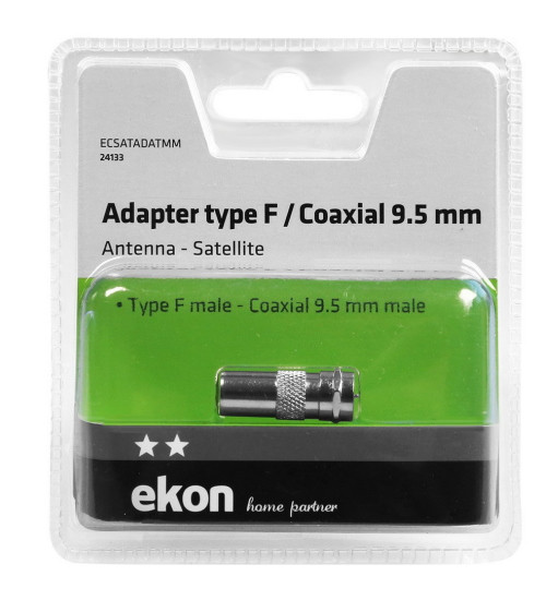 Ekon ECSATADATMM cable gender changer F 9.5 mm Acciaio inossidabile